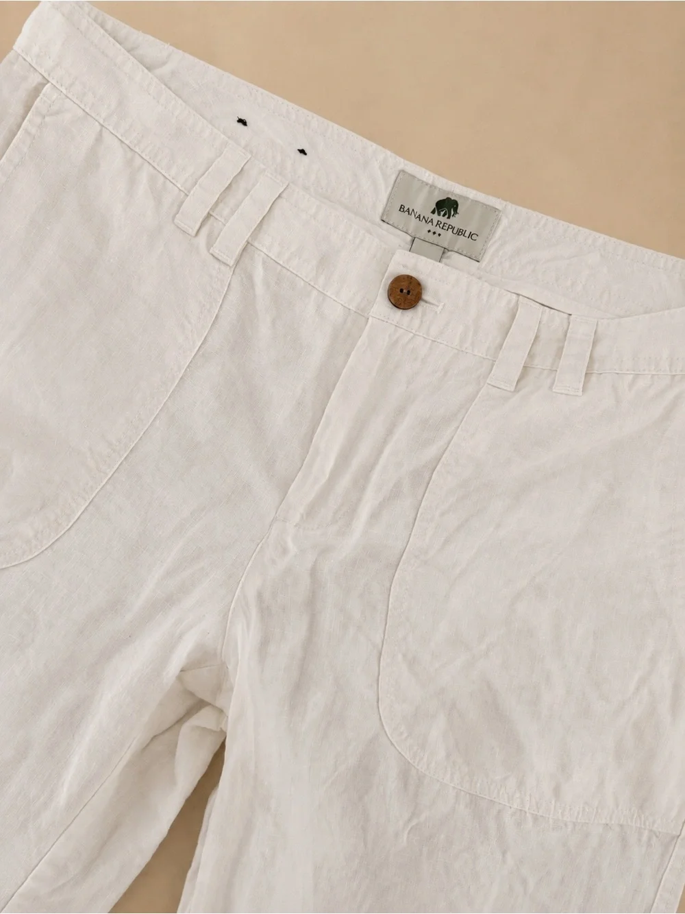 Banana Republic 100% Organic Linen Wide Leg Pants – White – Size 12
